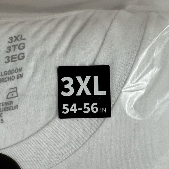 Fruit of The Loom NEW 6 White 3XL 54-56 Inch Crew Neck T-Shirts 100% Cotton - Picture 5 of 9